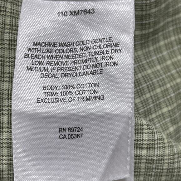 Columbia Button Shirt Mens Size Large Green Plaid 100% Cotton Outdoor Gorpcore - Picture 7 of 7